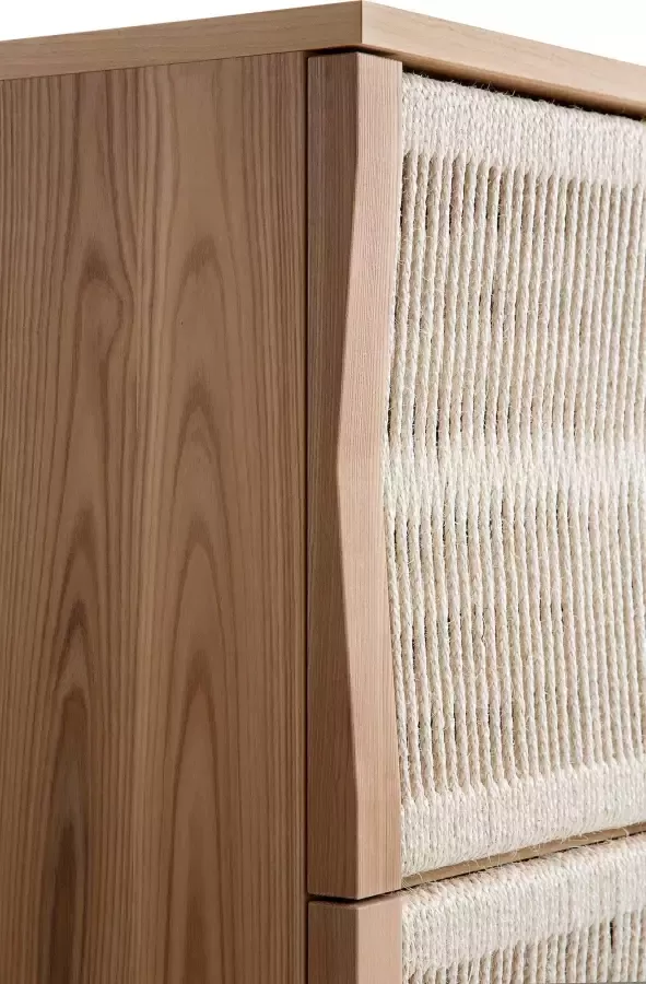 Woodman Highboard Lidia met deurfronten van gevlochten natuurlijke hennep breedte 90 cm - Foto 7
