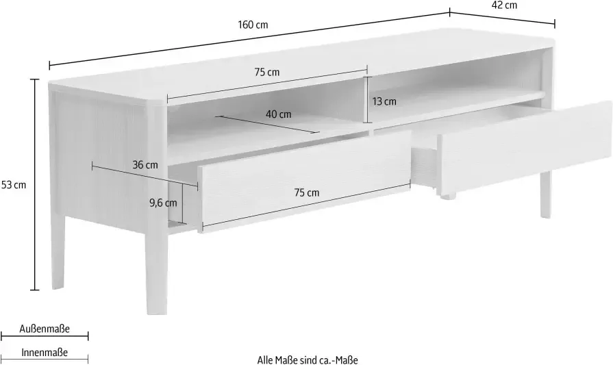 Woodman Tv-meubel Oskar Breedte 140 cm in eenvoudig Scandinavisch design - Foto 2