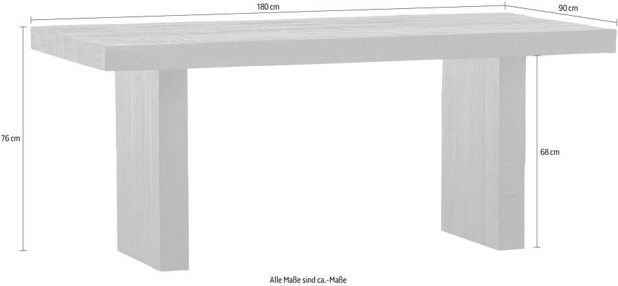 BASICLABEL Balk Eettafel Mangohout Zwart 76x180x90 - Foto 7