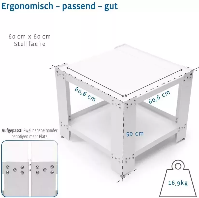 Xavax Onderbouwsokkel Voet onderstel 60 x 60 x 50 cm voor wasmachine wasdroger - Foto 4