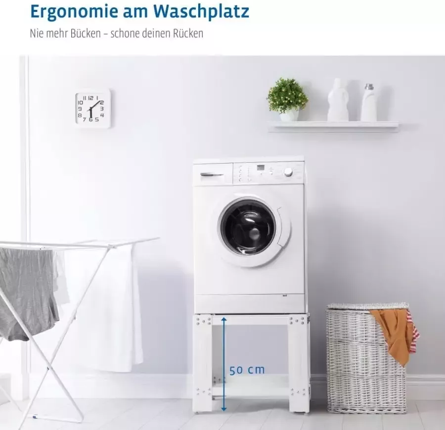 Xavax Onderbouwsokkel Sockel Untergestell 60 x 60 x 50cm für Waschmaschine Trockner