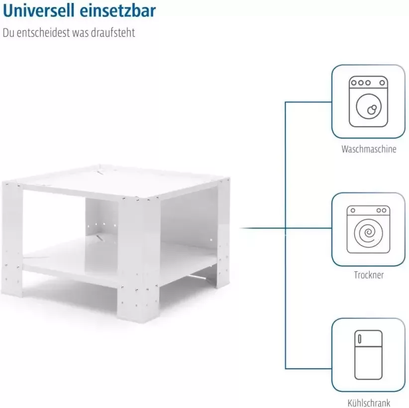 Xavax Onderbouwsokkel Sokkel 60 x 60 x 40cm Wasmachine Wasdroger Sokkel voor huishoudelijke apparaten verstelbaar - Foto 11