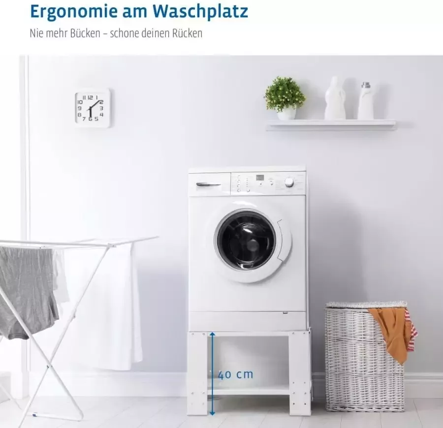 Xavax Onderbouwsokkel Sokkel 60 x 60 x 40cm Wasmachine Wasdroger Sokkel voor huishoudelijke apparaten verstelbaar - Foto 5