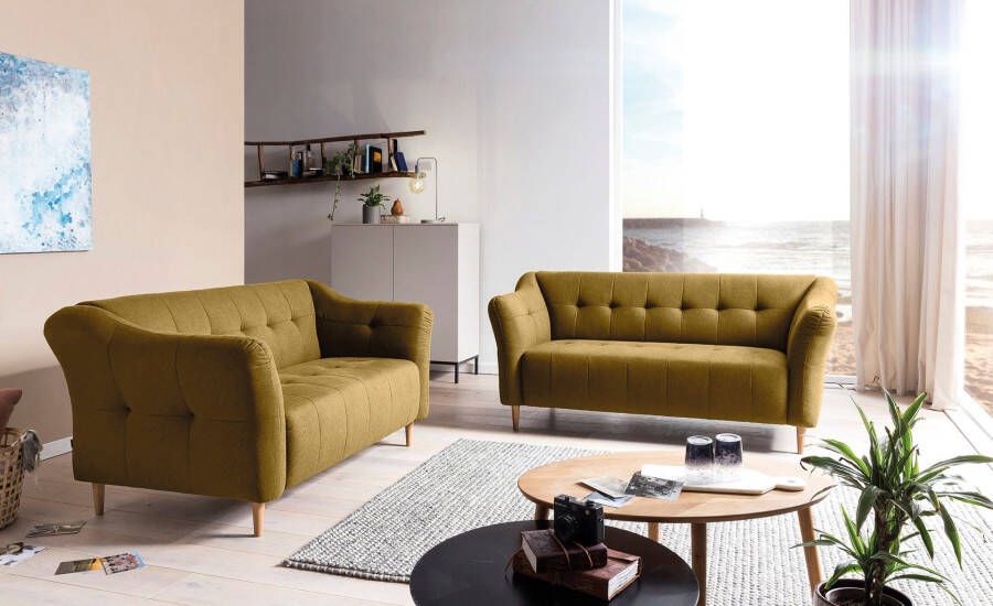 Exxpo sofa fashion 2-zitsbank Soraya met houten poten vrij plaatsbaar - Foto 3