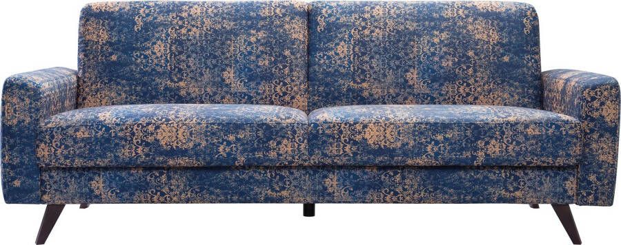 Exxpo sofa fashion 3-zitsbank met slaapbank functie bedlade en houten poten