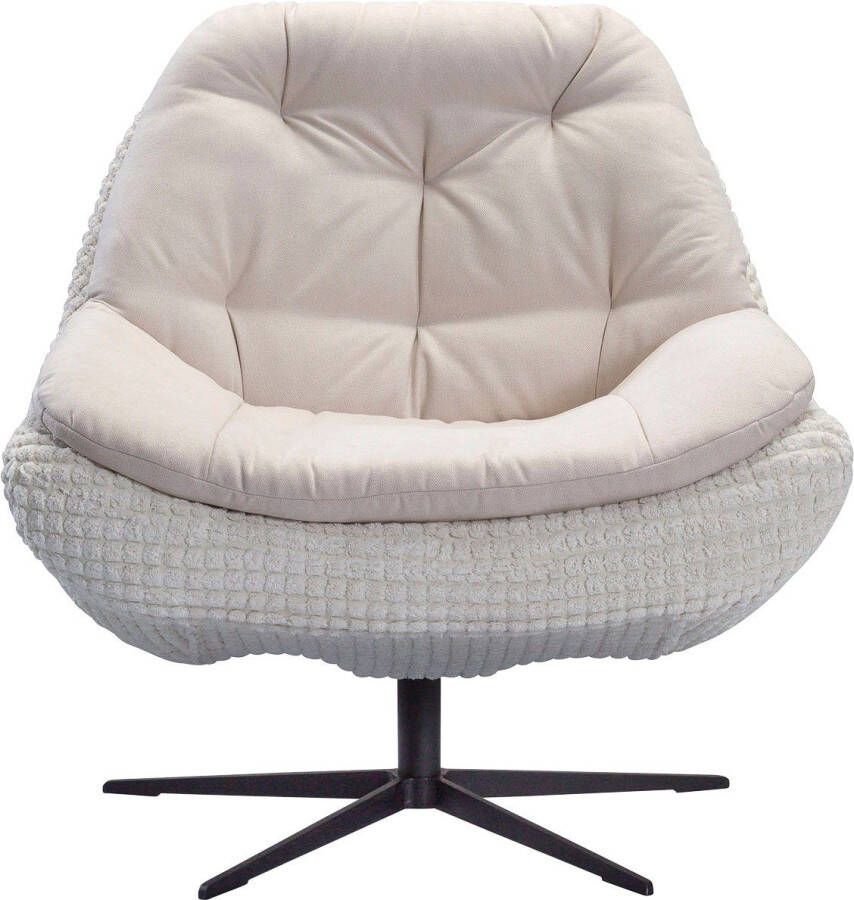 Exxpo sofa fashion Draaibare fauteuil Comfortabel gestoffeerde draaifauteuil met elegante metalen stervormige voet