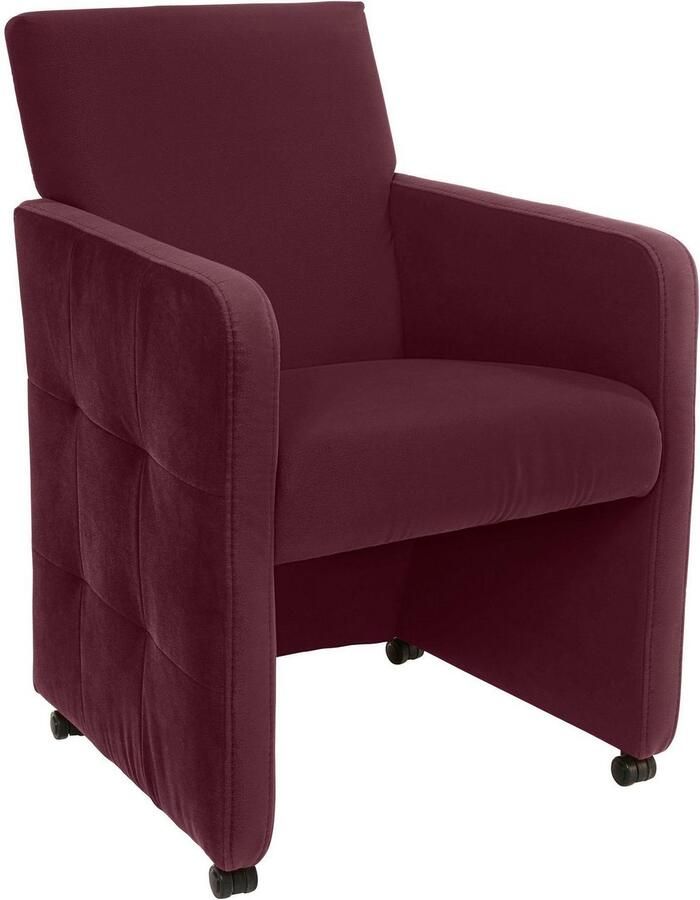 Exxpo sofa fashion Eetkamerstoel Barista lounge stoel op wielen met hoge bodemvrijheid smalle armleuningen totale breedte ca. 61 cm comfortabele zithoogte ca. 49 cm - Foto 4