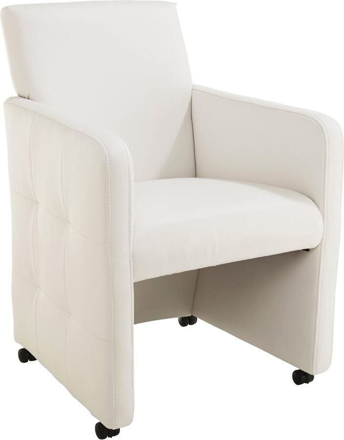 Exxpo sofa fashion Eetkamerstoel Barista lounge stoel op wielen met hoge bodemvrijheid smalle armleuningen totale breedte ca. 61 cm comfortabele zithoogte ca. 49 cm - Foto 3