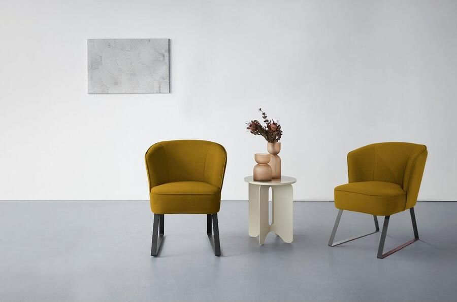 Exxpo sofa fashion Fauteuil Americano loungestoel met bies en metalen poten verschillende typen bekleding 1 stuk - Foto 4