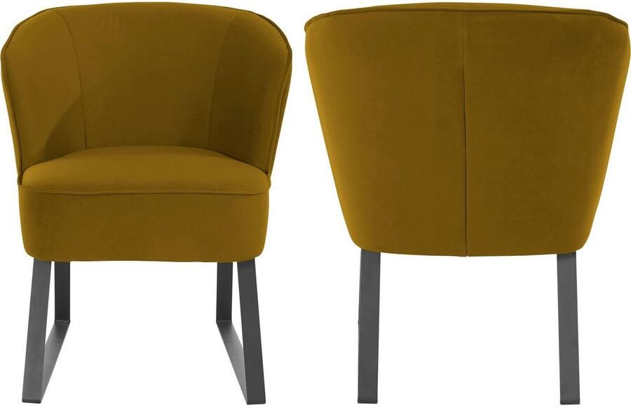 Exxpo sofa fashion Fauteuil Americano loungestoel met bies en metalen poten verschillende typen bekleding 1 stuk - Foto 5