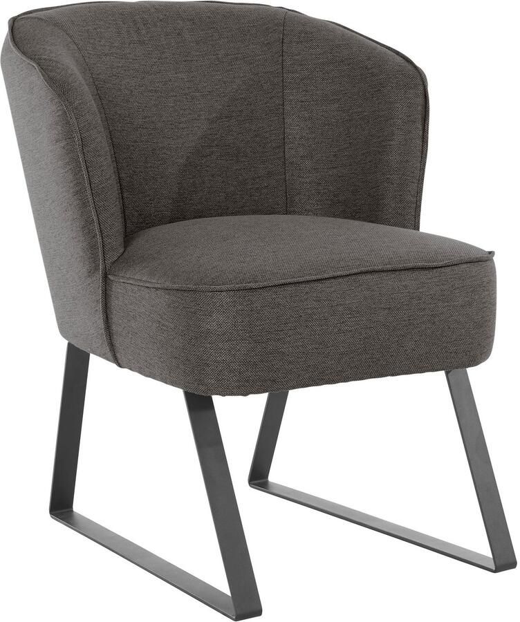 Exxpo sofa fashion Fauteuil Americano loungestoel met bies en metalen poten verschillende typen bekleding 1 stuk - Foto 3