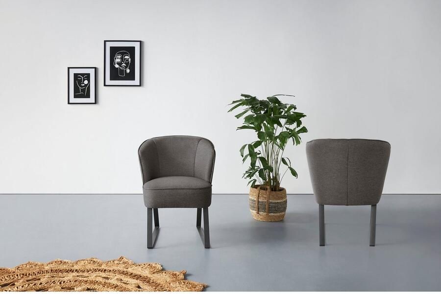 Exxpo sofa fashion Fauteuil Americano loungestoel met bies en metalen poten verschillende typen bekleding 1 stuk - Foto 6