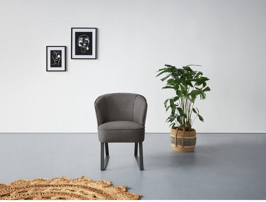 Exxpo sofa fashion Fauteuil Americano loungestoel met bies en metalen poten verschillende typen bekleding 1 stuk - Foto 5