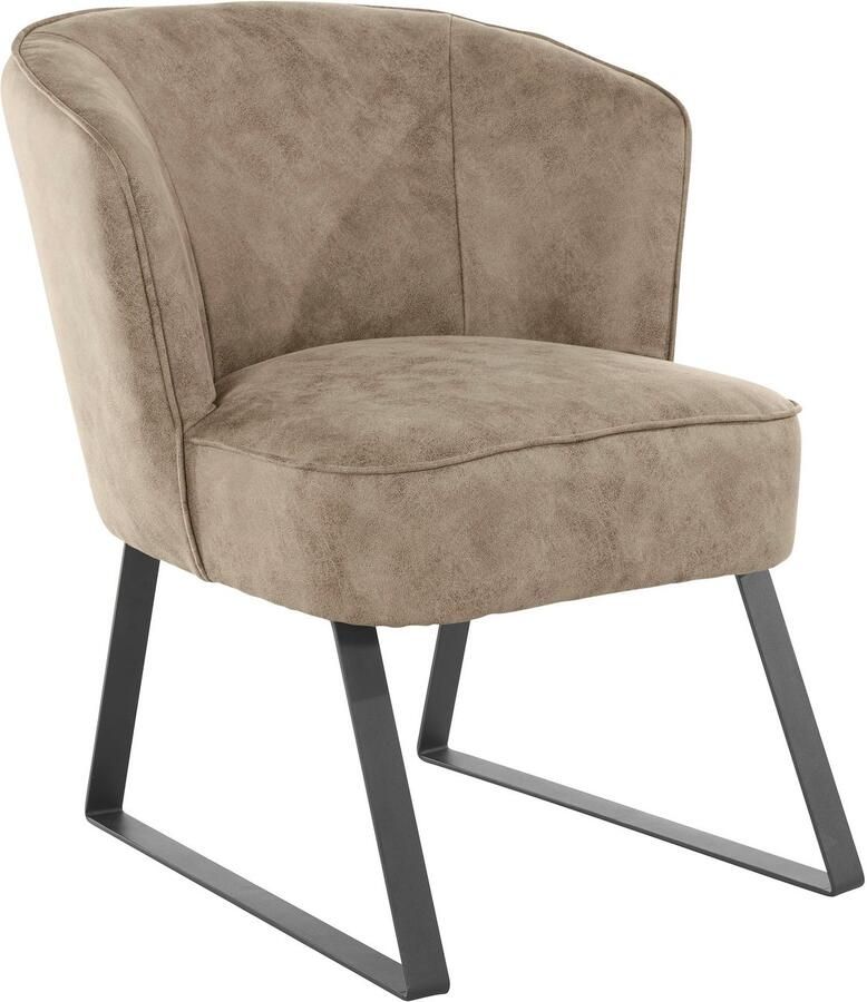 Exxpo sofa fashion Fauteuil Americano loungestoel met bies en metalen poten verschillende typen bekleding 1 stuk - Foto 2