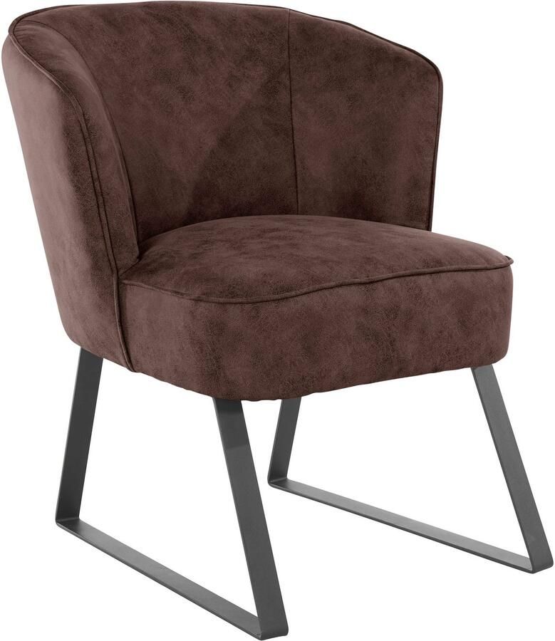 Exxpo sofa fashion Fauteuil Americano loungestoel met bies en metalen poten verschillende typen bekleding 1 stuk - Foto 2