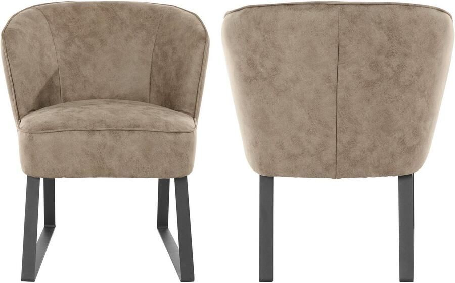 Exxpo sofa fashion Fauteuil Americano loungestoel met bies en metalen poten verschillende typen bekleding 1 stuk - Foto 6