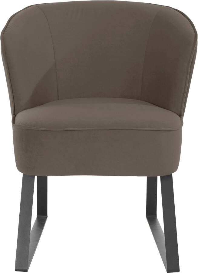 Exxpo sofa fashion Fauteuil Americano loungestoel met bies en metalen poten verschillende typen bekleding 1 stuk - Foto 7