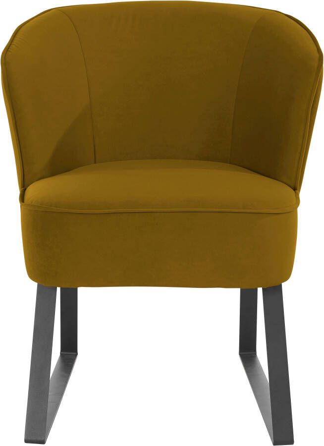 Exxpo sofa fashion Fauteuil Americano loungestoel met bies en metalen poten verschillende typen bekleding 1 stuk