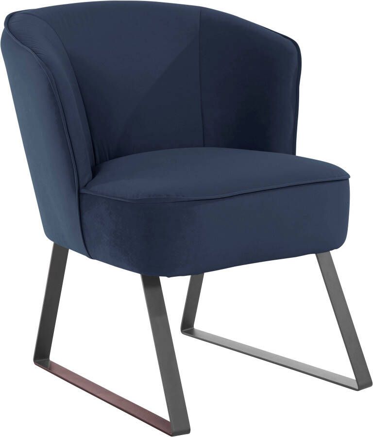 Exxpo sofa fashion Fauteuil Americano loungestoel met bies en metalen poten verschillende typen bekleding 1 stuk - Foto 4