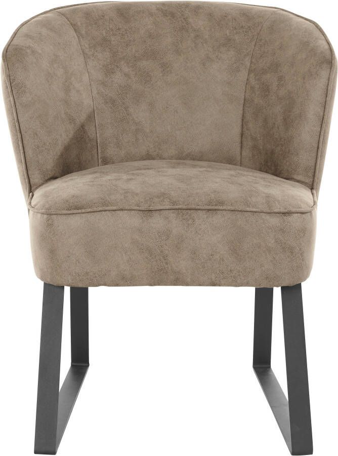 Exxpo sofa fashion Fauteuil Americano loungestoel met bies en metalen poten verschillende typen bekleding 1 stuk