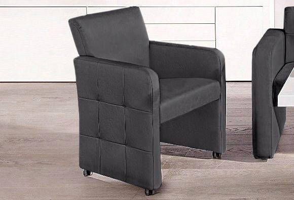Exxpo sofa fashion Eetkamerstoel Barista lounge stoel op wielen met hoge bodemvrijheid smalle armleuningen totale breedte ca. 61 cm comfortabele zithoogte ca. 49 cm - Foto 3