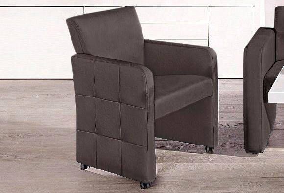 Exxpo sofa fashion Eetkamerstoel Barista lounge stoel op wielen met hoge bodemvrijheid smalle armleuningen totale breedte ca. 61 cm comfortabele zithoogte ca. 49 cm - Foto 3