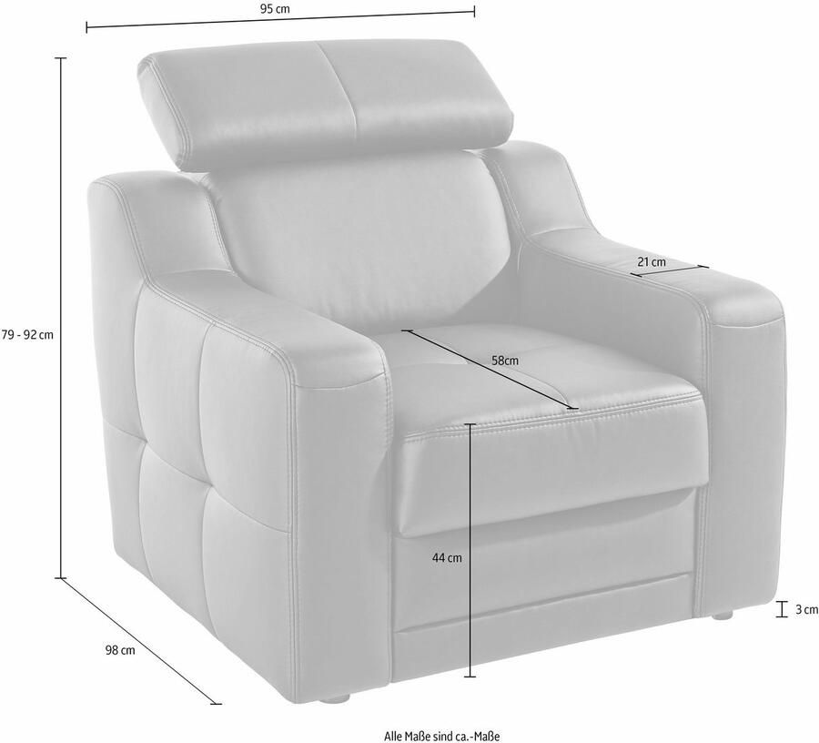 Exxpo sofa fashion Fauteuil Lotos loungestoel met verstelbare hoofdsteun resp. rugleuning (set)