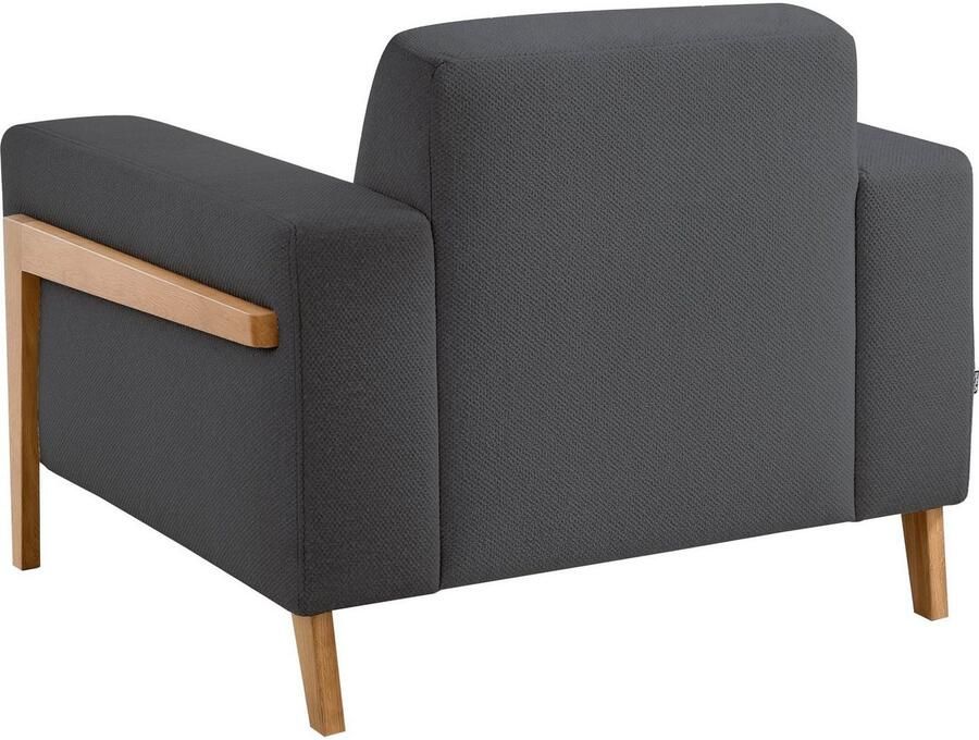 Exxpo sofa fashion Fauteuil Starr loungestoel Scandic ontwerp met zichtbaar hout aan de armleuning in scandinavisch design met massief houten poten vrij plaatsbaar in de ruimte - Foto 3