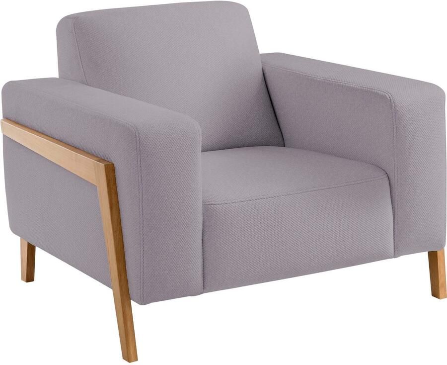 Exxpo sofa fashion Fauteuil Starr loungestoel Scandic ontwerp met zichtbaar hout aan de armleuning in scandinavisch design met massief houten poten vrij plaatsbaar in de ruimte - Foto 2