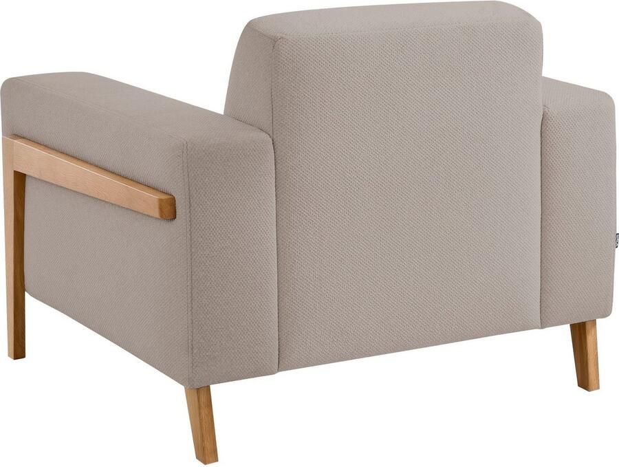 Exxpo sofa fashion Fauteuil Starr loungestoel Scandic ontwerp met zichtbaar hout aan de armleuning in scandinavisch design met massief houten poten vrij plaatsbaar in de ruimte - Foto 3