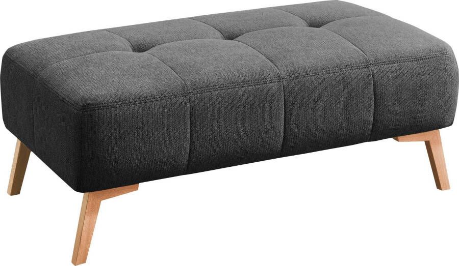 Exxpo sofa fashion Hocker in scandinavisch design met doorgestikt patroon en houten poten - Foto 3