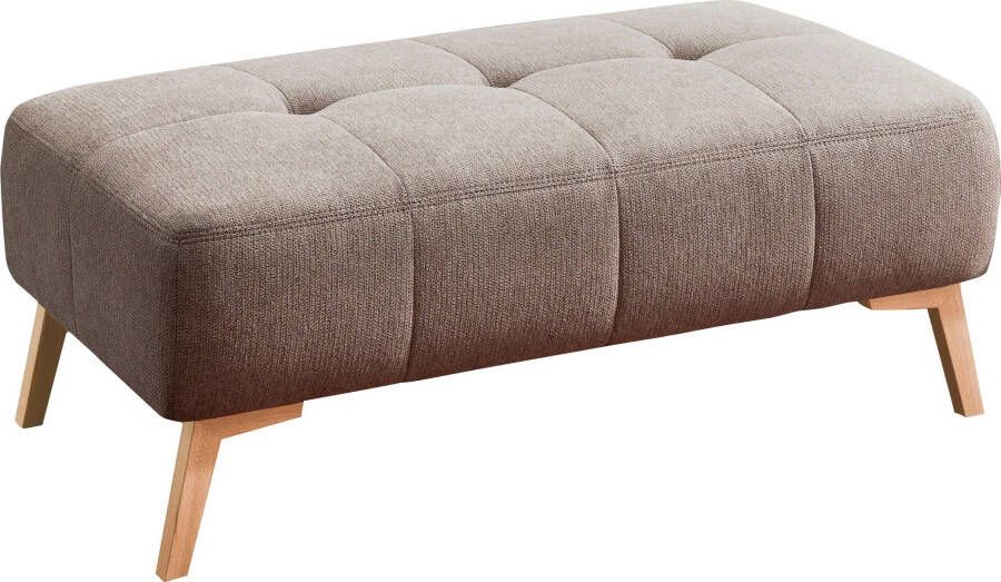 Exxpo sofa fashion Hocker in scandinavisch design met doorgestikt patroon en houten poten - Foto 3