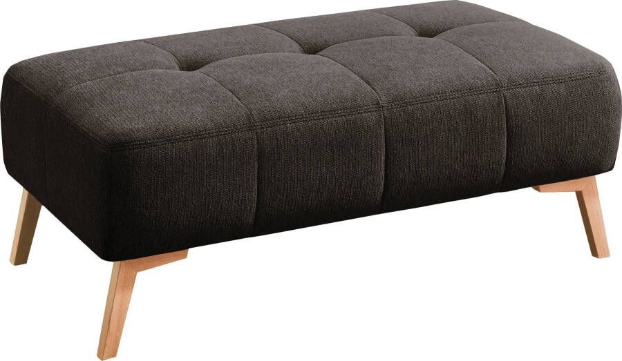 Exxpo sofa fashion Hocker in scandinavisch design met doorgestikt patroon en houten poten - Foto 2
