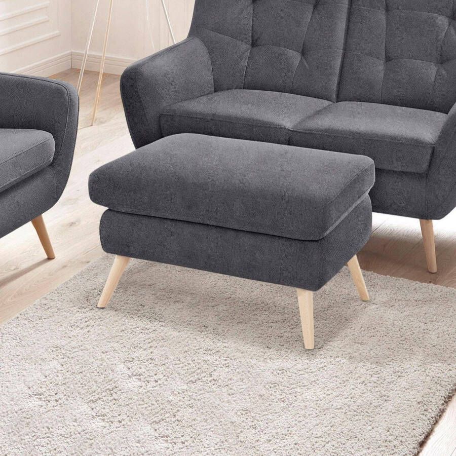 Exxpo sofa fashion Hocker Scandi comfortabel en elegant met hoge houten voet - Foto 4