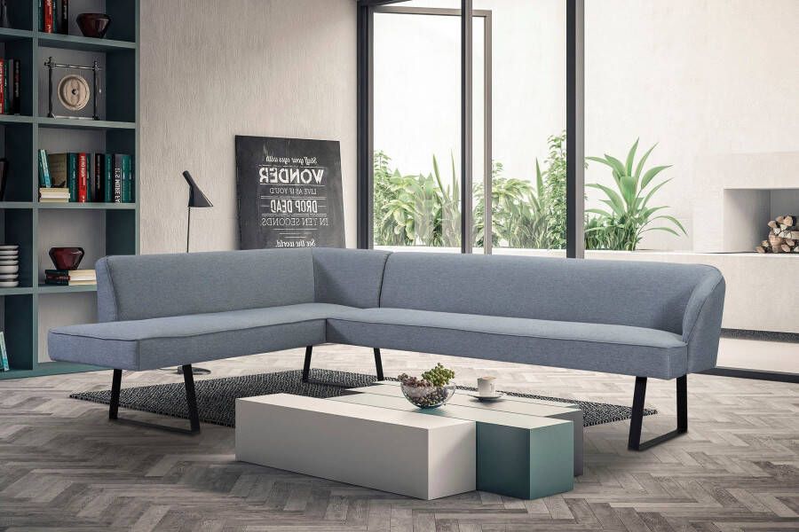 Exxpo sofa fashion Hoekbank Americano met opstaande naad en metalen poten bekleding in verschillende kwaliteiten