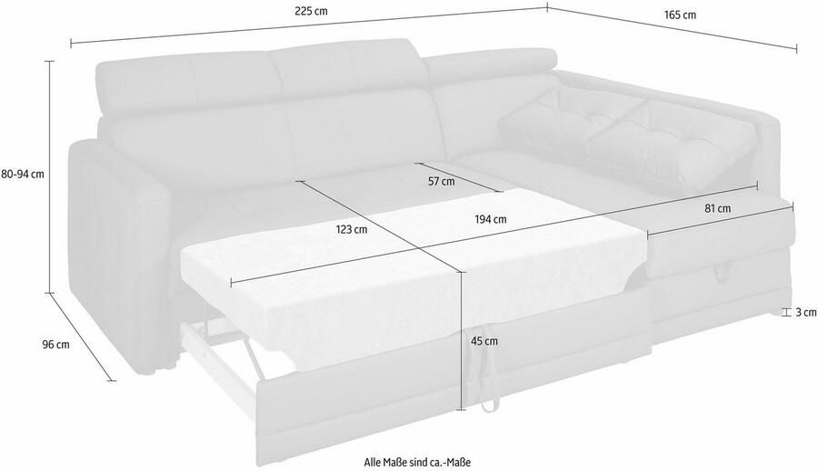 Exxpo sofa fashion Hoekbank Arles veerkern OTTOs Choice tijdloos breedte 225 cm L-vorm keuze met bedfunctie en bedlade inclusief hoofdeinde-verstelling - Foto 2
