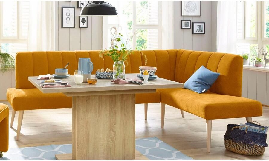 Exxpo sofa fashion Hoekbank Costa moderne rugstikking comfortabel en elegant hoge houten voet - Foto 4