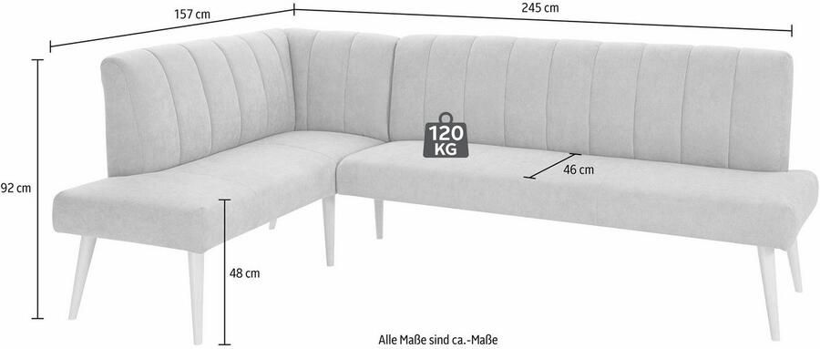 Exxpo sofa fashion Hoekbank Costa moderne rugstikking comfortabel en elegant hoge houten voet - Foto 4