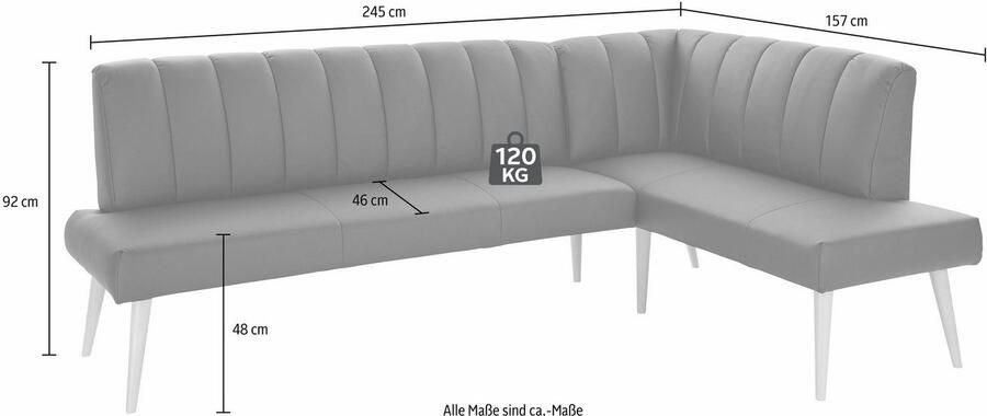 Exxpo sofa fashion Hoekbank Costa moderne rugstikking comfortabel en elegant hoge houten voet - Foto 4
