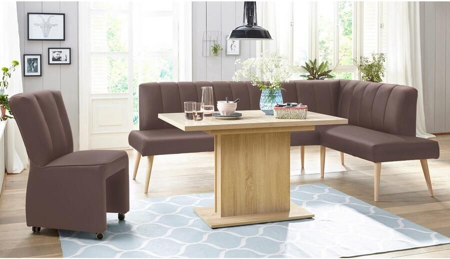 Exxpo sofa fashion Hoekbank Costa moderne rugstikking comfortabel en elegant hoge houten voet - Foto 2