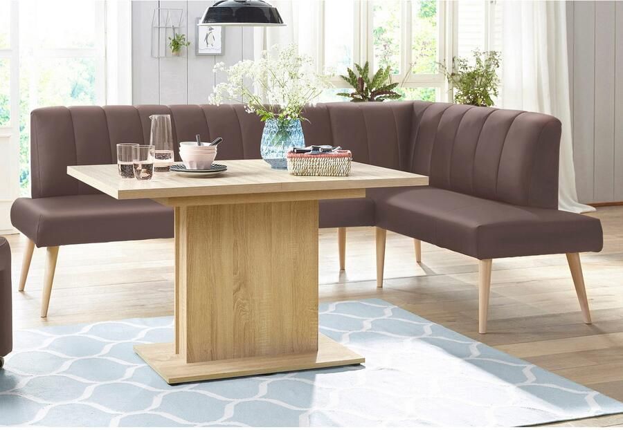 Exxpo sofa fashion Hoekbank Costa moderne rugstikking comfortabel en elegant hoge houten voet - Foto 1