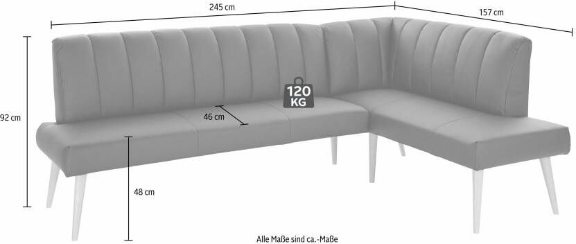 Exxpo sofa fashion Hoekbank Costa moderne rugstikking comfortabel en elegant hoge houten voet - Foto 2