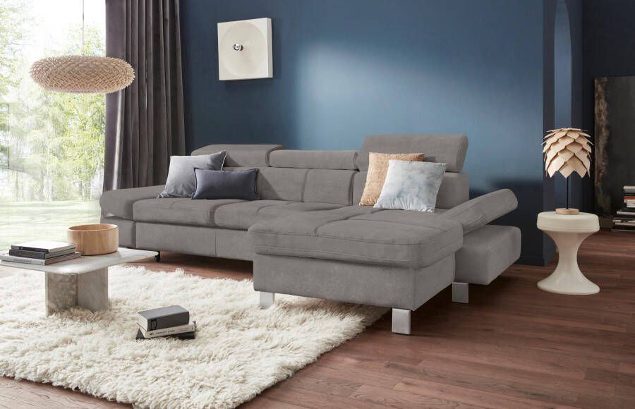 Exxpo sofa fashion Hoekbank Fiji hoogwaardige afwerking in zitting en rug L-vorm comfortabel door hoofd- en armverstelling optioneel met bedfunctie - Foto 8