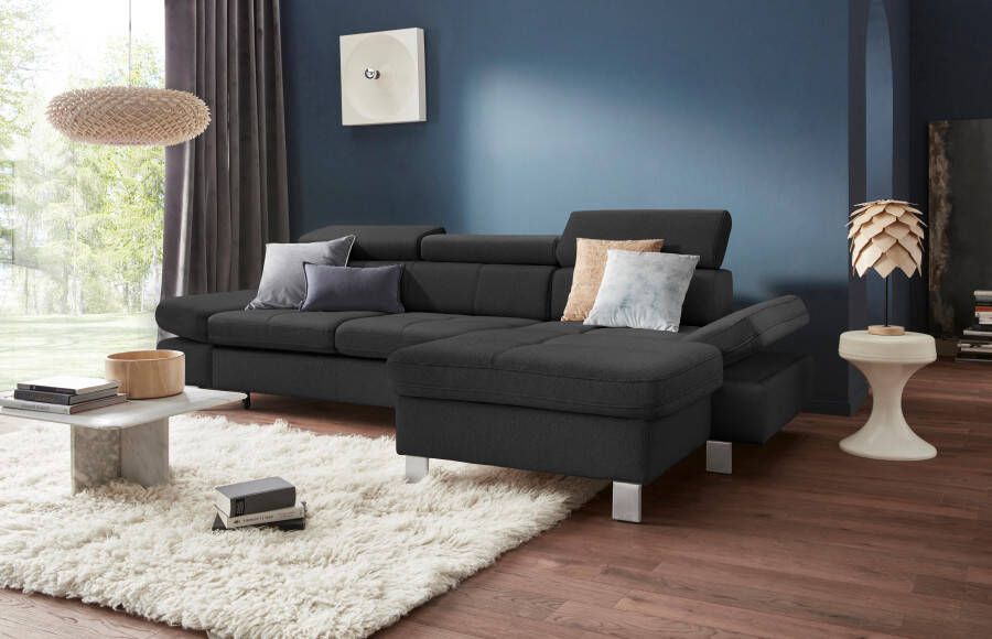 Exxpo sofa fashion Hoekbank Fiji hoogwaardige afwerking in zitting en rug L-vorm comfortabel door hoofd- en armverstelling optioneel met bedfunctie - Foto 6
