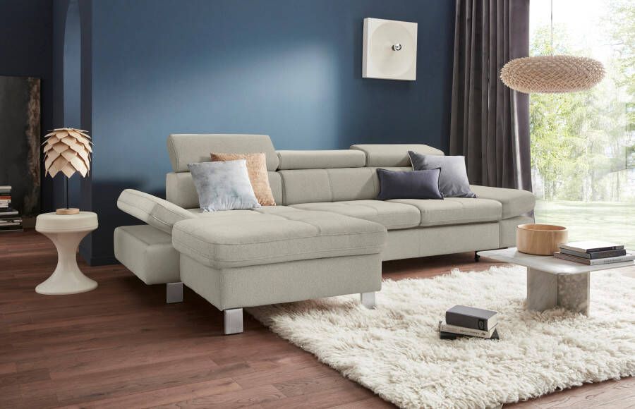 Exxpo sofa fashion Hoekbank Fiji hoogwaardige afwerking in zitting en rug L-vorm comfortabel door hoofd- en armverstelling optioneel met bedfunctie - Foto 7