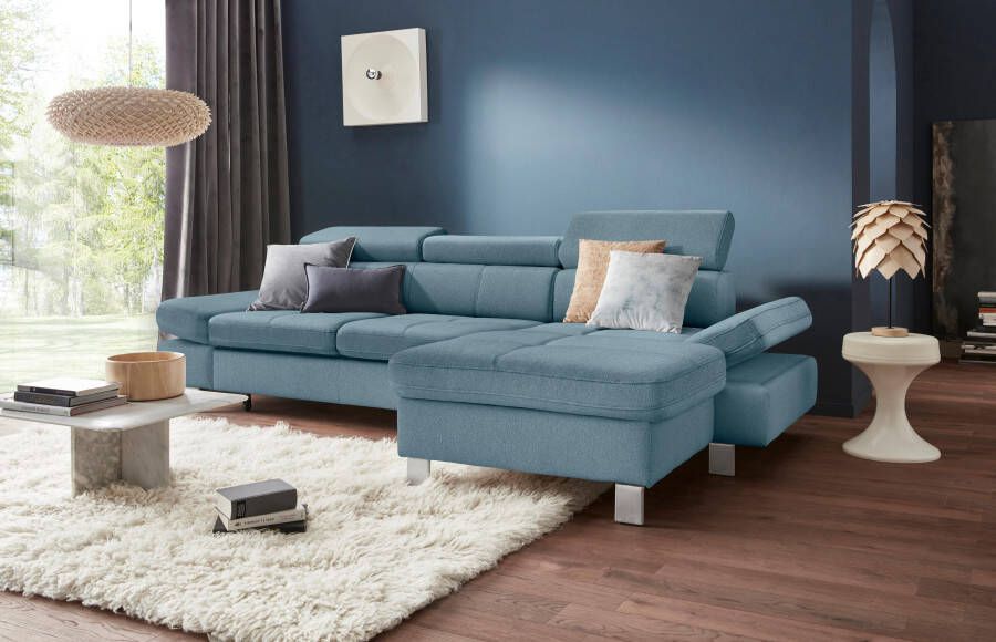 Exxpo sofa fashion Hoekbank Fiji hoogwaardige afwerking in zitting en rug L-vorm comfortabel door hoofd- en armverstelling optioneel met bedfunctie - Foto 8