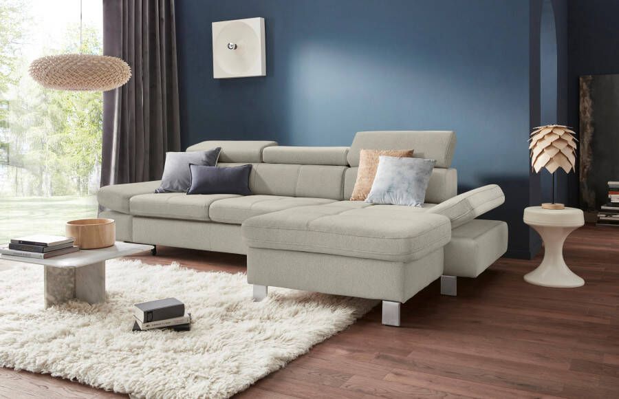 Exxpo sofa fashion Hoekbank Fiji hoogwaardige afwerking in zitting en rug L-vorm comfortabel door hoofd- en armverstelling optioneel met bedfunctie - Foto 6