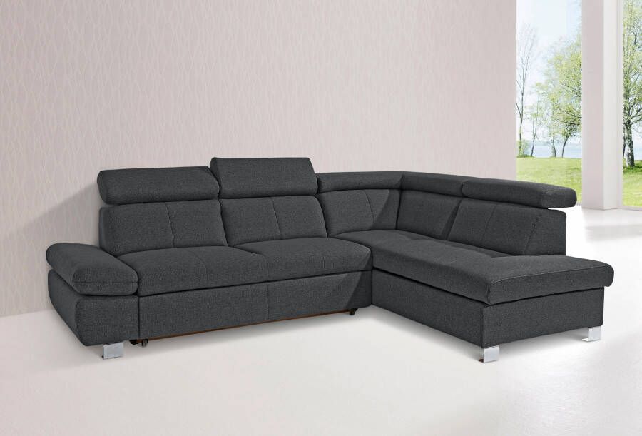 Exxpo sofa fashion Hoekbank Happy L-vorm met ottomane en naar keuze met slaapfunctie en bedkist - Foto 5