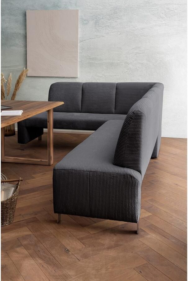 Exxpo sofa fashion Hoekbank Intenso modern keuze uit leer of textiel 264 197 cm (B D) hoge bodemvrijheid vrij in de ruimte te plaatsen hoog zitcomfort