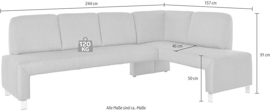 Exxpo sofa fashion Hoekbank Intenso veel bekledingsstoffen Cord leer structuur 244 157 cm (B D) - Foto 2
